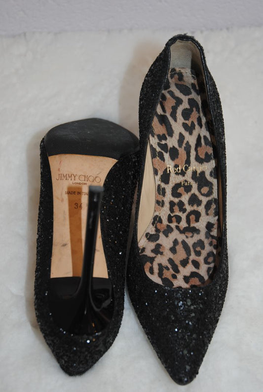 black Jimmy Choo sequin pumps, 34