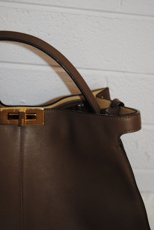 taupe/ brown Fendi Large Peekaboo