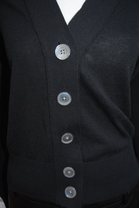 black JCREW button cardigan, L