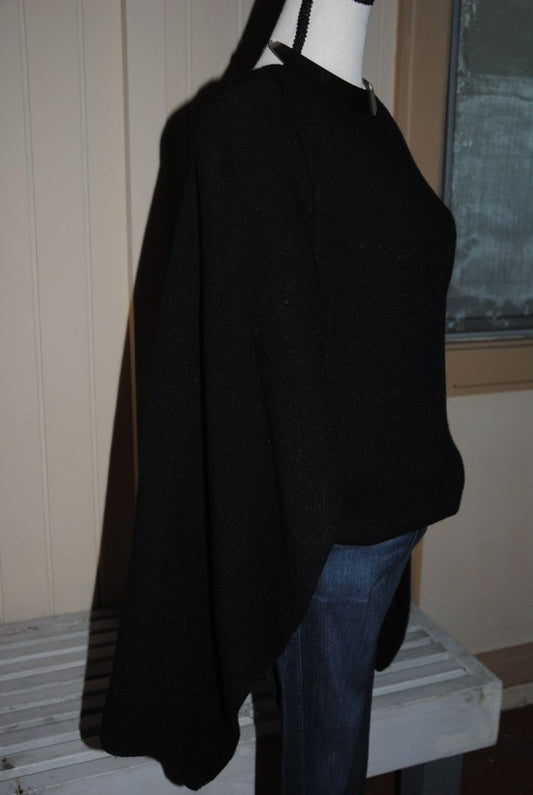 black Calvin Klein dolman cape sweater, L