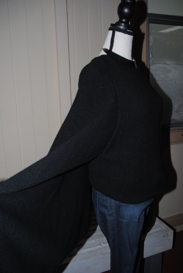 Calvin Klein Black dolman cape sweater, L