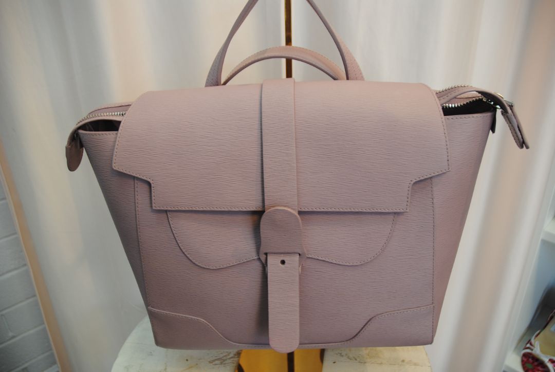 Senreve Blush Leather Structured Tote Bag