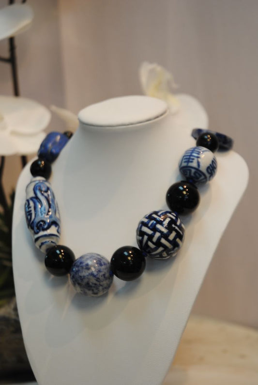 blue multi Arlene Palmer Sole Lite Porcelain Necklace, one size