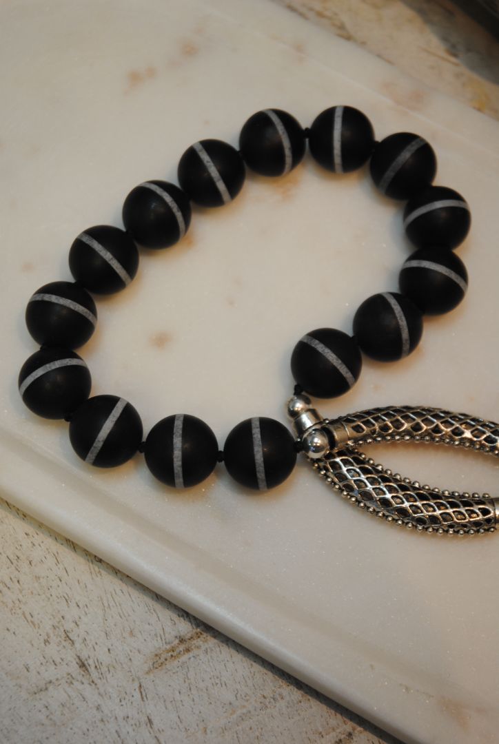 onyx Almer Palmer Agate Silverplate Necklace, one size