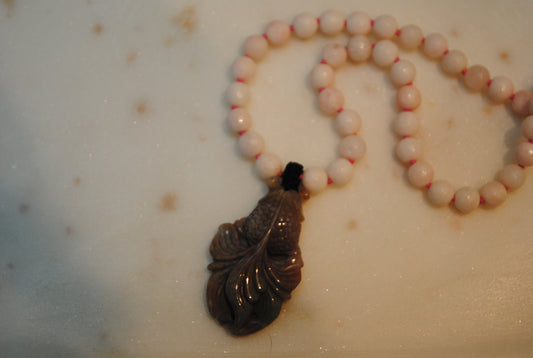 blush pink Arlene Palmer opera necklace, one size