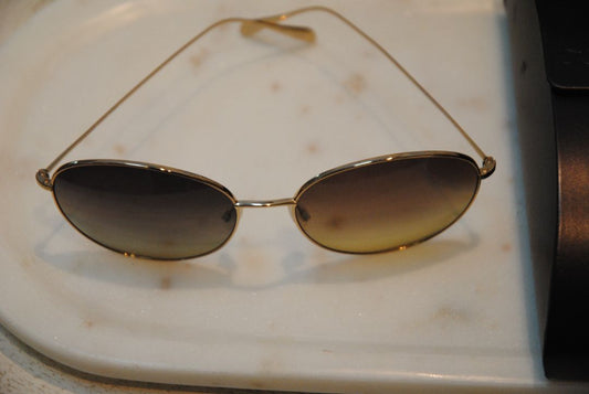 brown gradient Oliver Peoples round metal frame