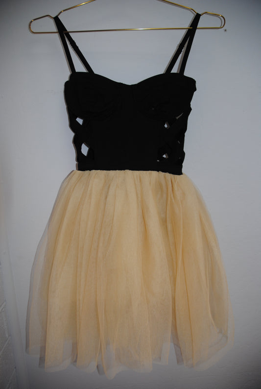 nude Hellz mini dress, XS