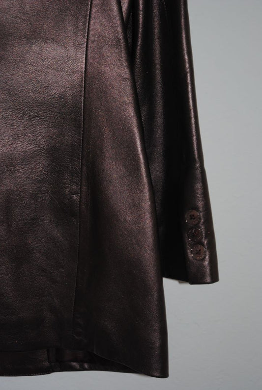 deep espresso brown Linda Allard Ellen Legacy leather jacket, P 6