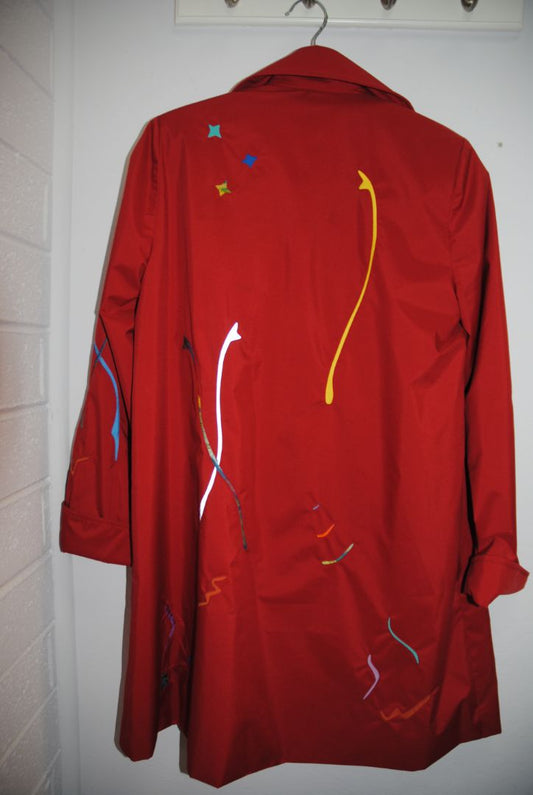 red Jeffrey Weiss coat, XS