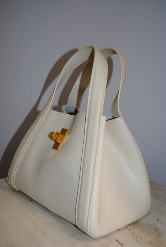 creme ivory NA mini tote bag, small