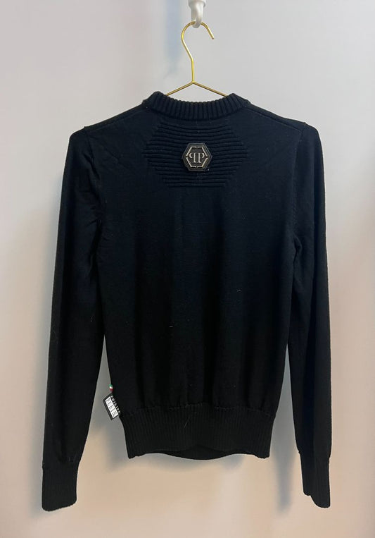black multi Philipp Plein long sleeve sweater, S