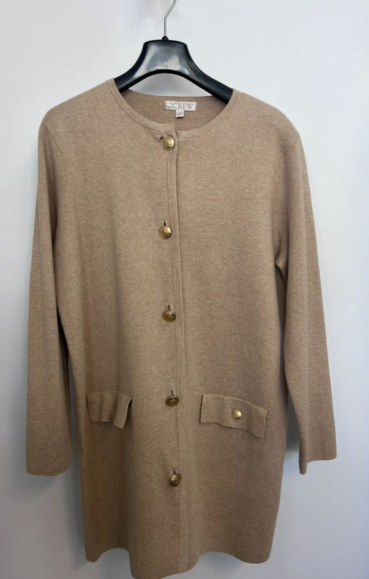 beige JCREW sweater coat, S