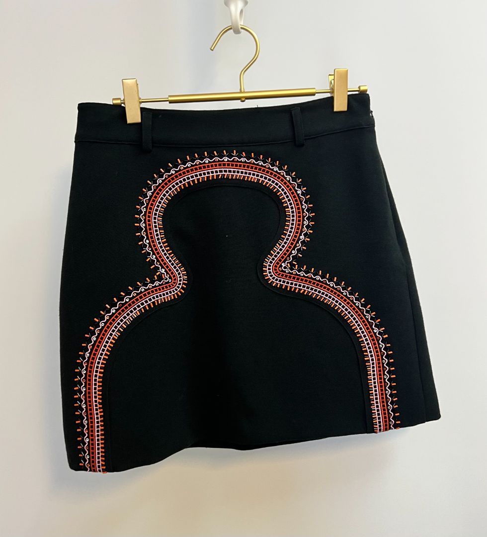 black multi Opening Ceremony embroided beaded skirt, 2