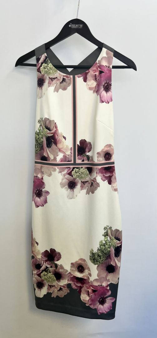 white multi Ted Baker floral dress, 3