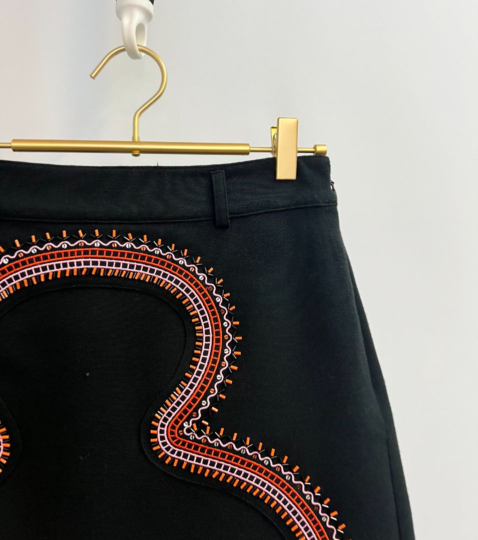 black multi Opening Ceremony embroided beaded skirt, 2