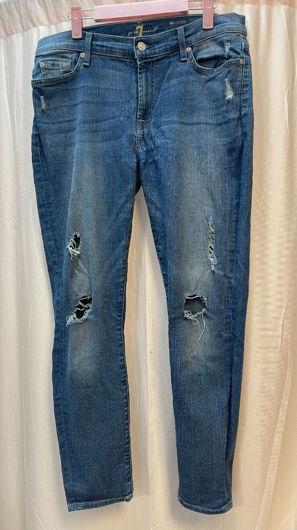 light denim Seven for all mankind ripped jeans, 32
