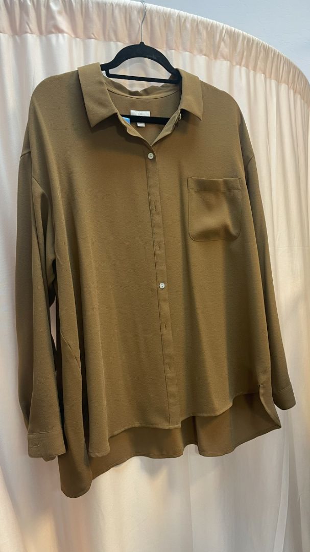 brown J.Jill button up blouse, 2x