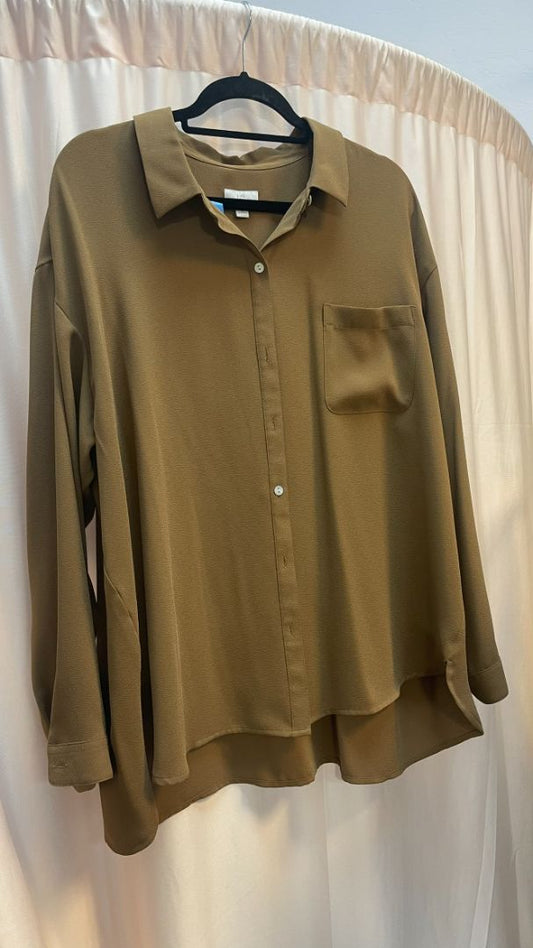 brown J.Jill button up blouse, 2x