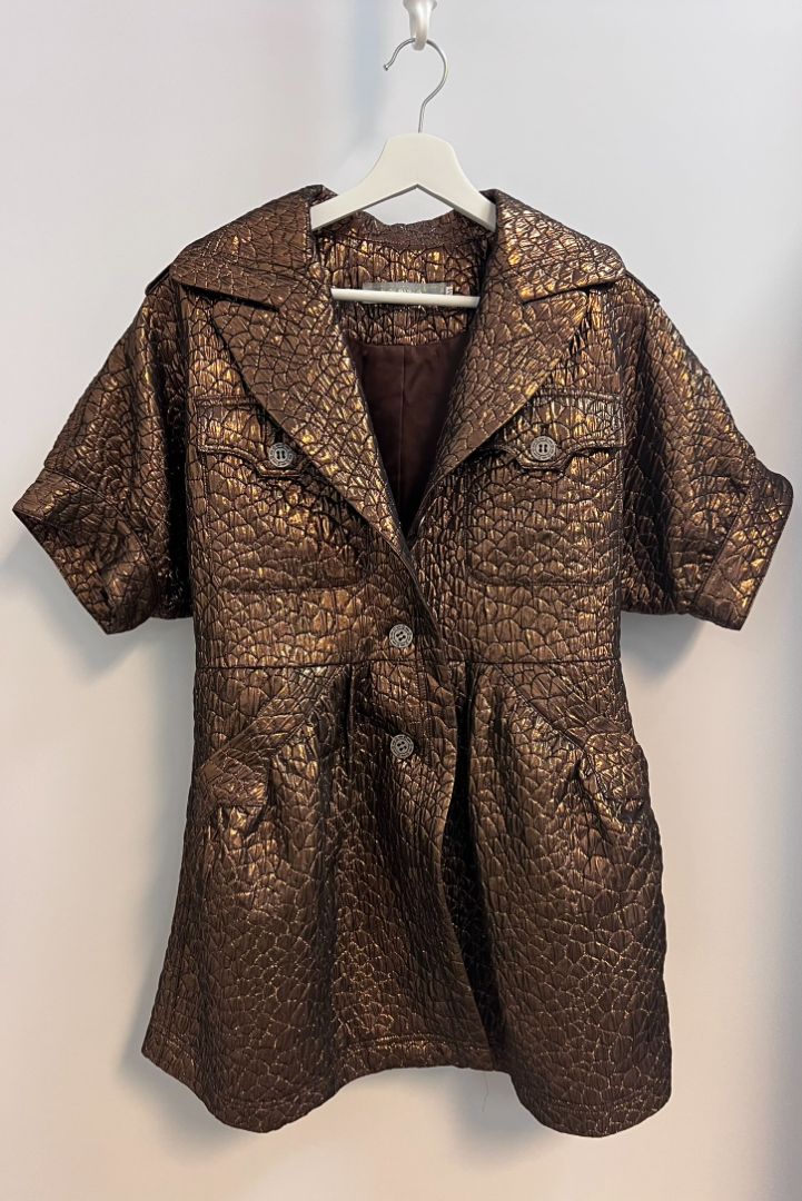 brown metallic Annva buttoned jacket, M