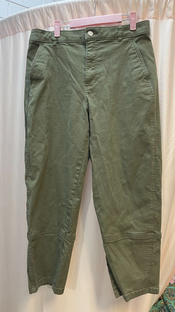 green Everlane pants, 14
