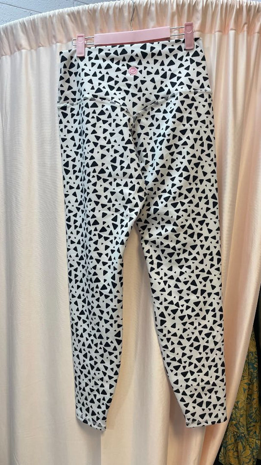 black and white Happy Club leggings, L