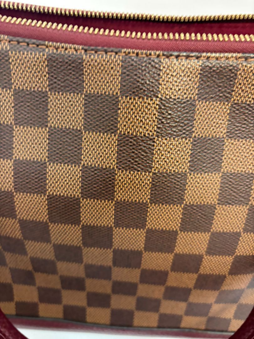 fushia and damier Louis Vuitton satchel cross body, 12.7 x 5.4 x 9