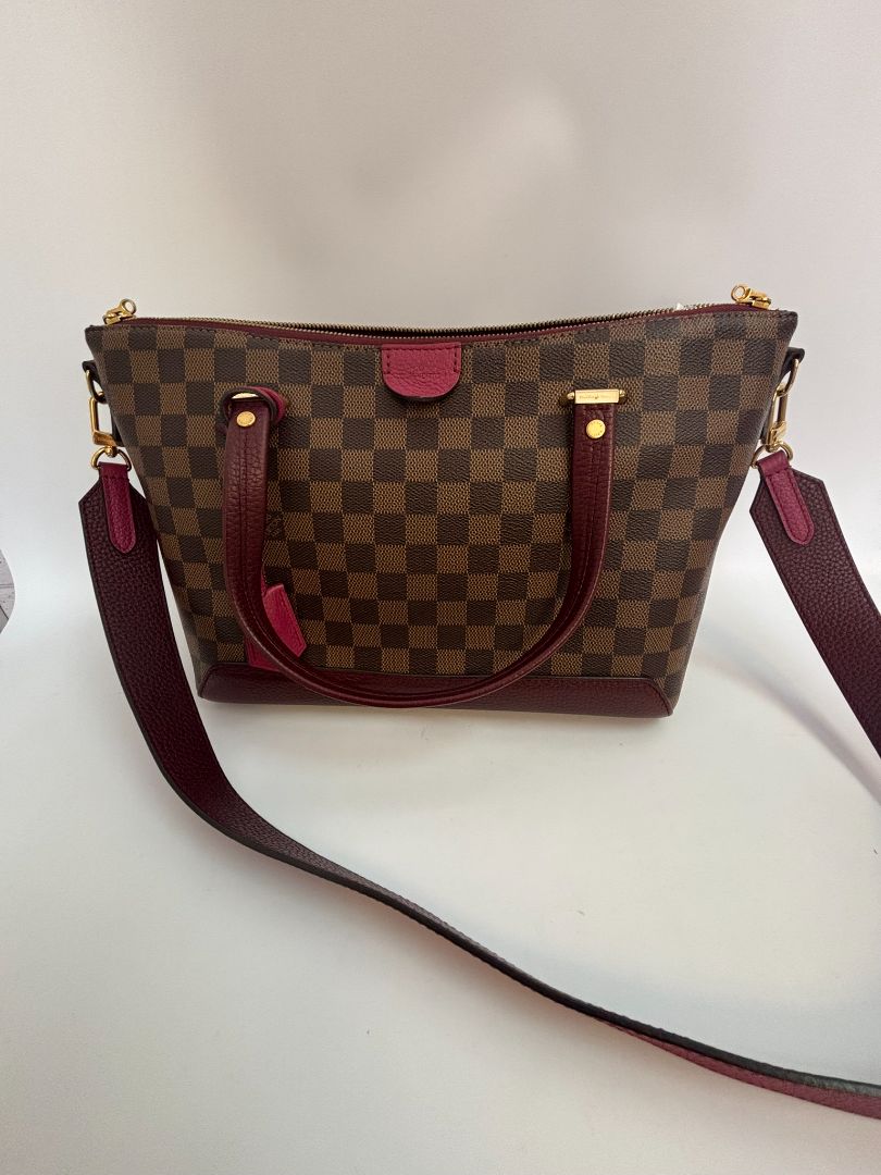 fushia and damier Louis Vuitton satchel cross body, 12.7 x 5.4 x 9