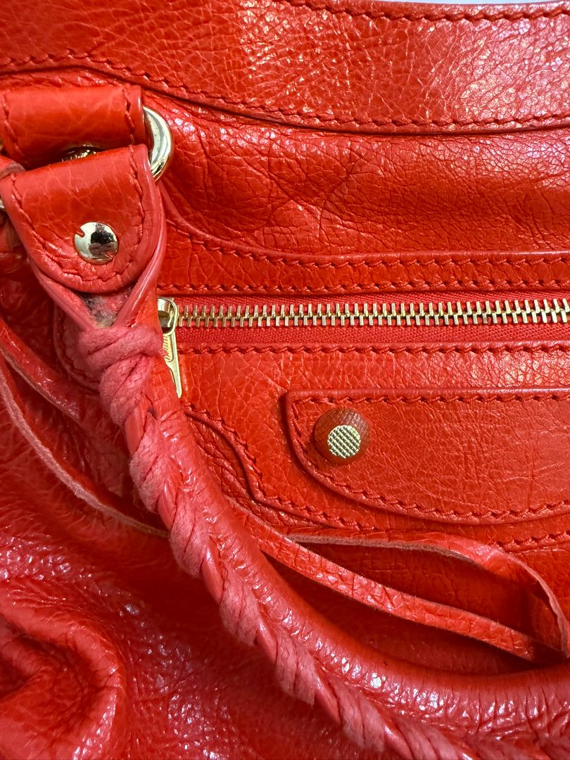 Pleine Fleur Aniline Balenciaga city town bag, 15 x 9.5 x 5.5 x 4in drop