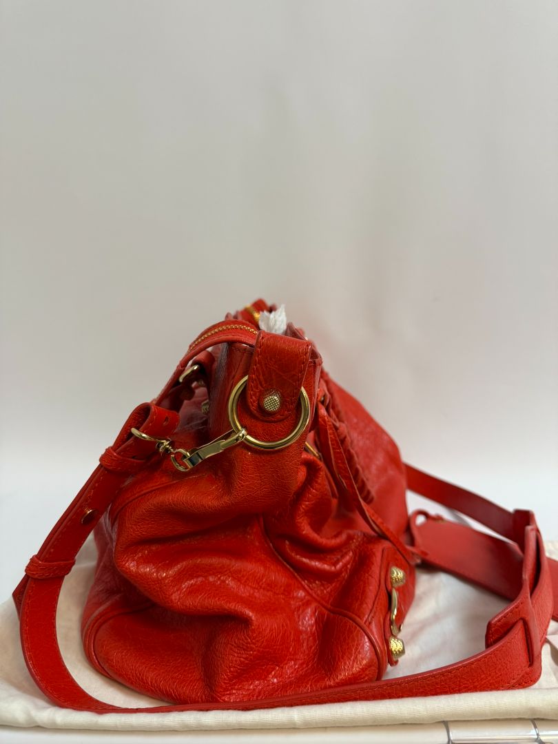 Pleine Fleur Aniline Balenciaga city town bag, 15 x 9.5 x 5.5 x 4in drop