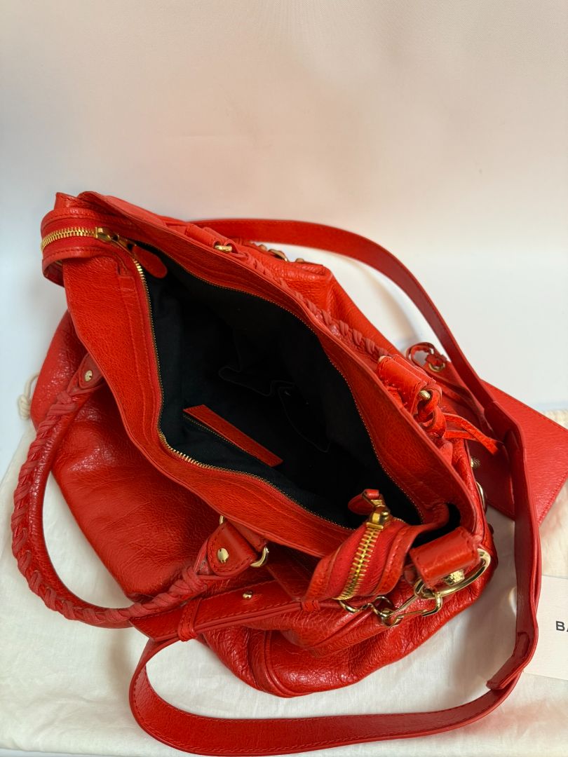Pleine Fleur Aniline Balenciaga city town bag, 15 x 9.5 x 5.5 x 4in drop