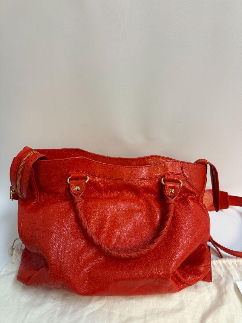 Pleine Fleur Aniline Balenciaga city town bag, 15 x 9.5 x 5.5 x 4in drop