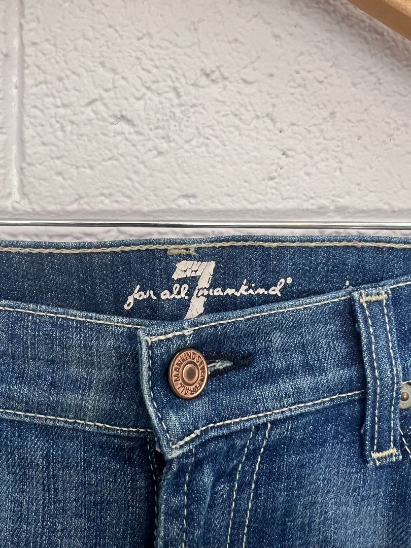 blue wash 7 for all mankind vintage skinny jeans, 28