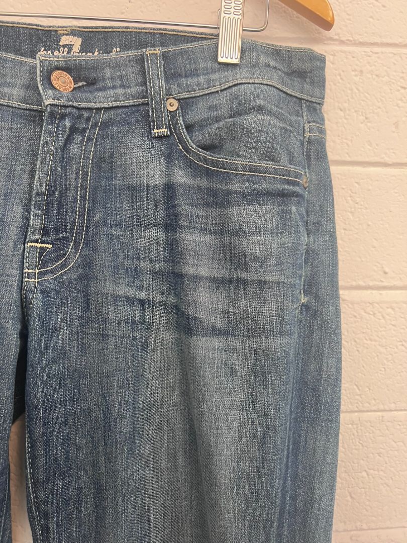 blue wash 7 for all mankind vintage skinny jeans, 28