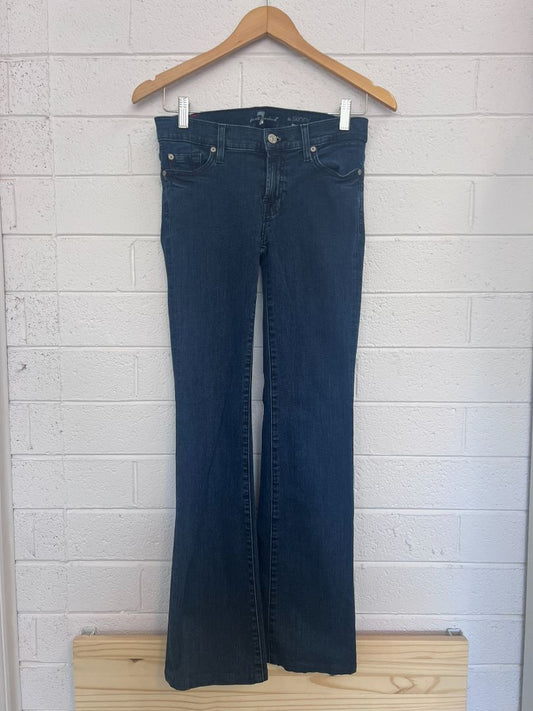 dark navy 7 for all mankind skinny bootcut jeans, 27