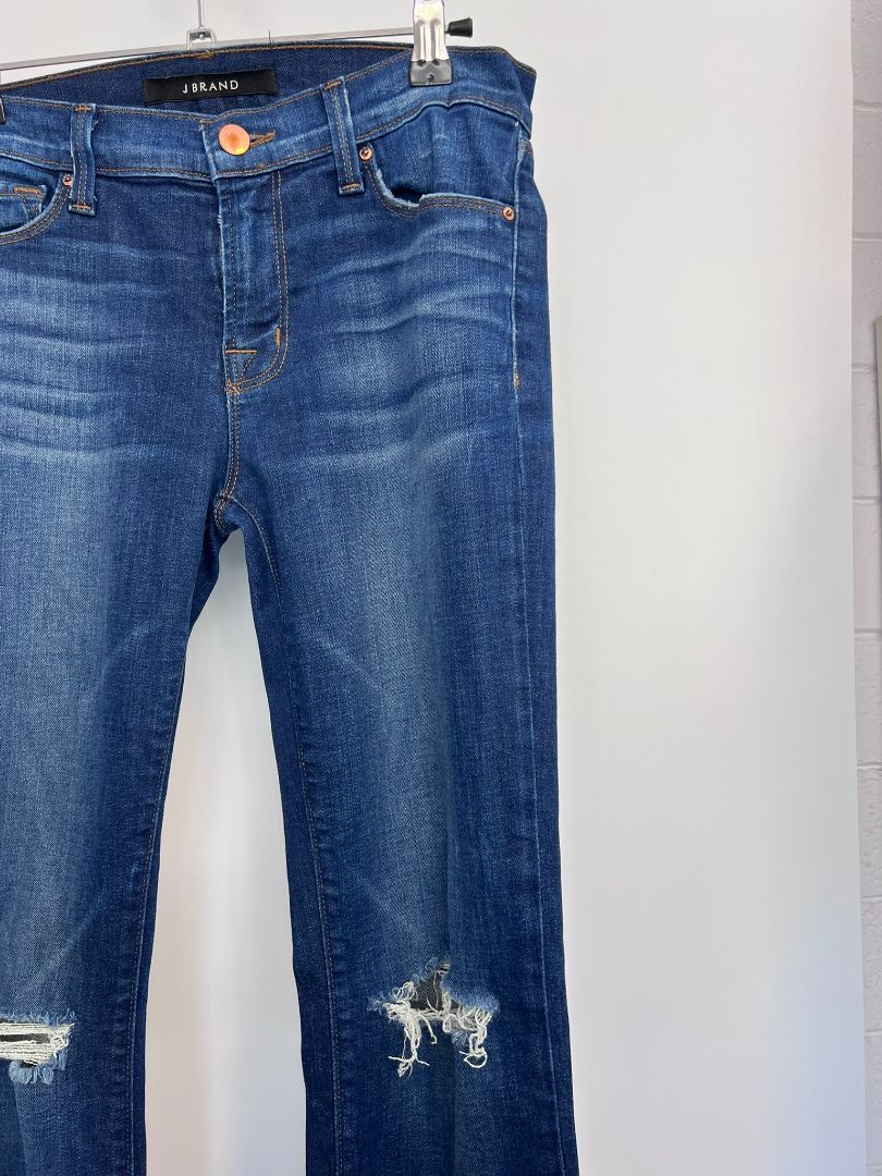blue wash JBrand ripped jeans, 27