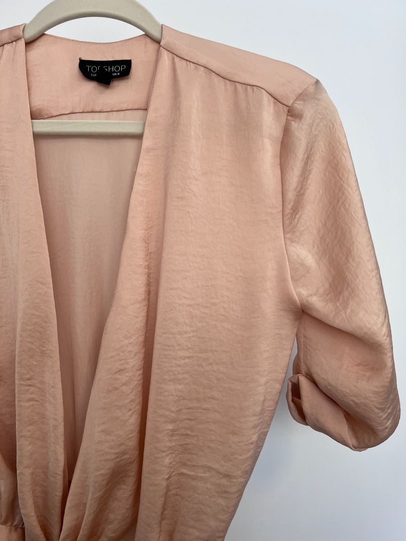 rose pink Topshop wrap dress, US 4