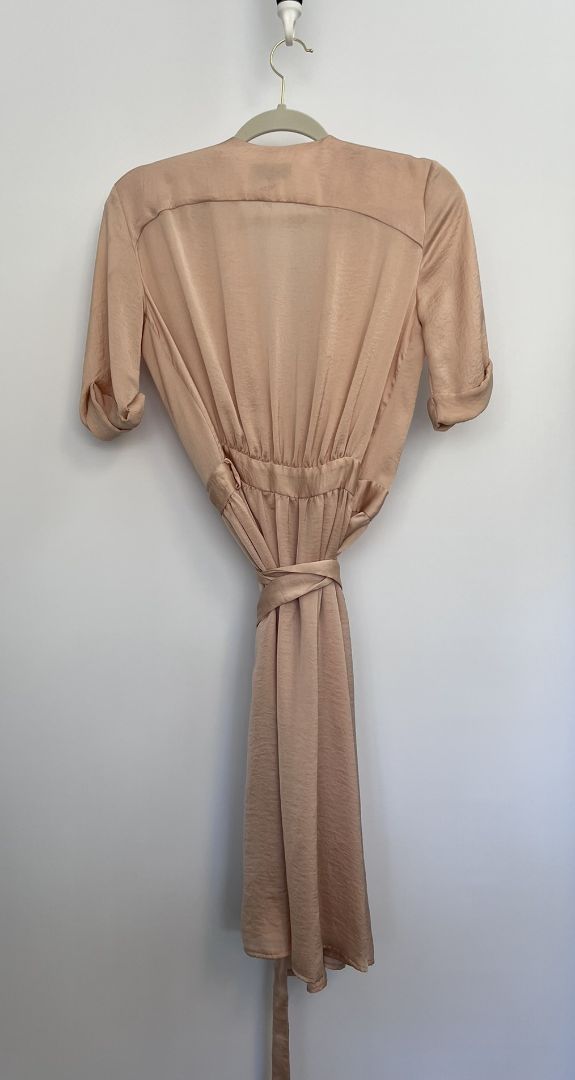 rose pink Topshop wrap dress, US 4