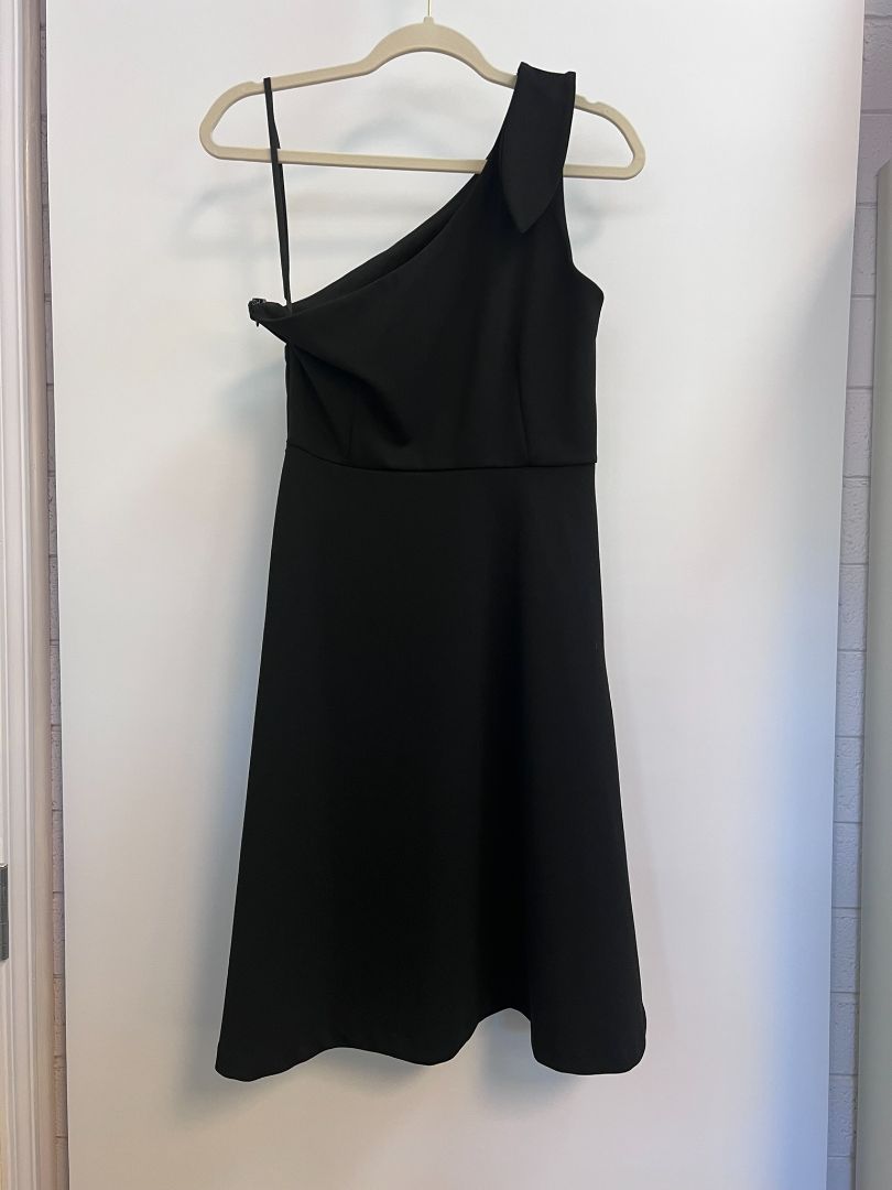 black Banana Republic one shoulder a line dress, 4