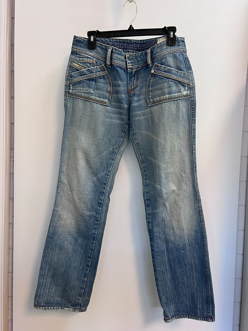 denim wash Diesel straight leg jeans, 29 x 30