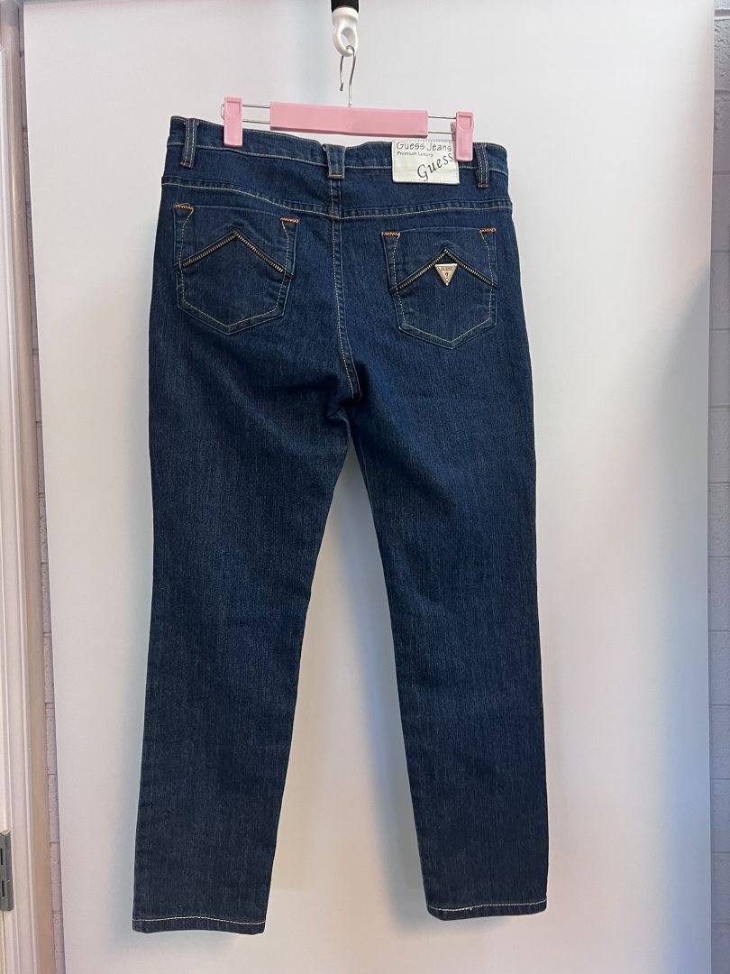 dark wash Guess straight leg jeans, 32 x 30