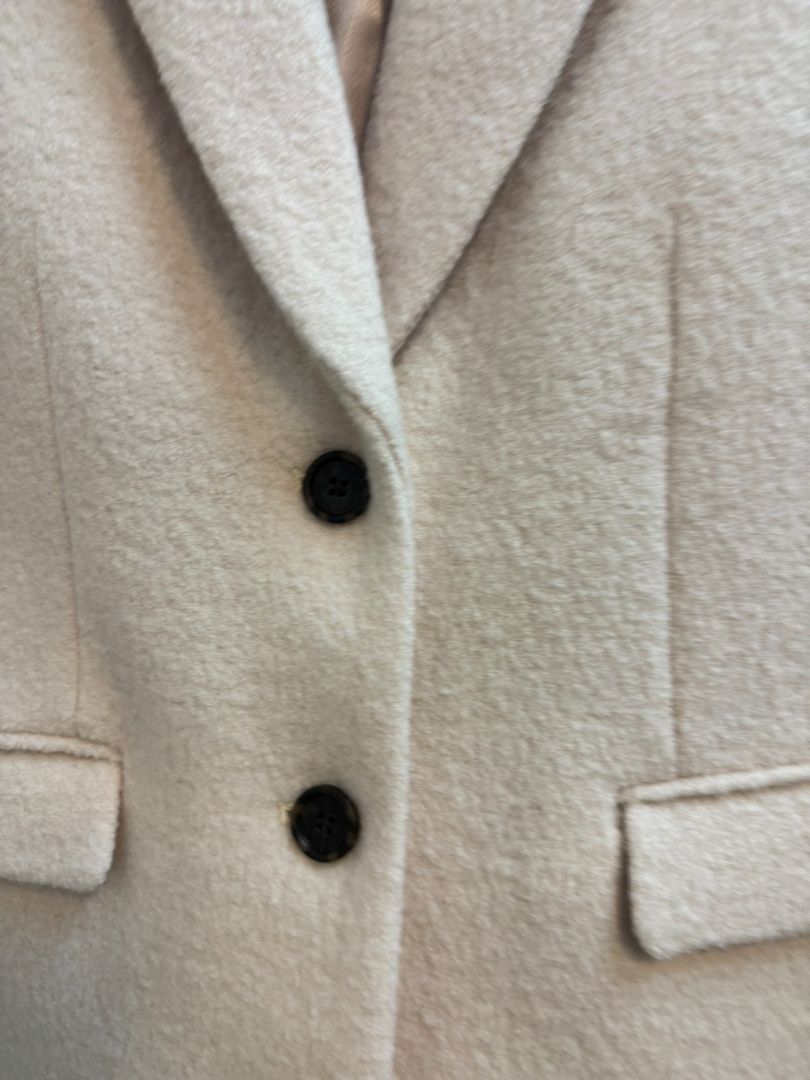 beige JCREW 2 button coat, 0