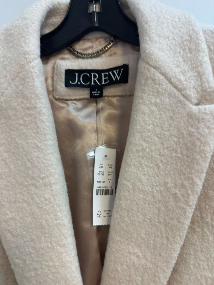 beige JCREW 2 button coat, 0