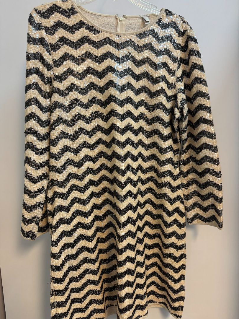 blue and white JCREW a line dress, L