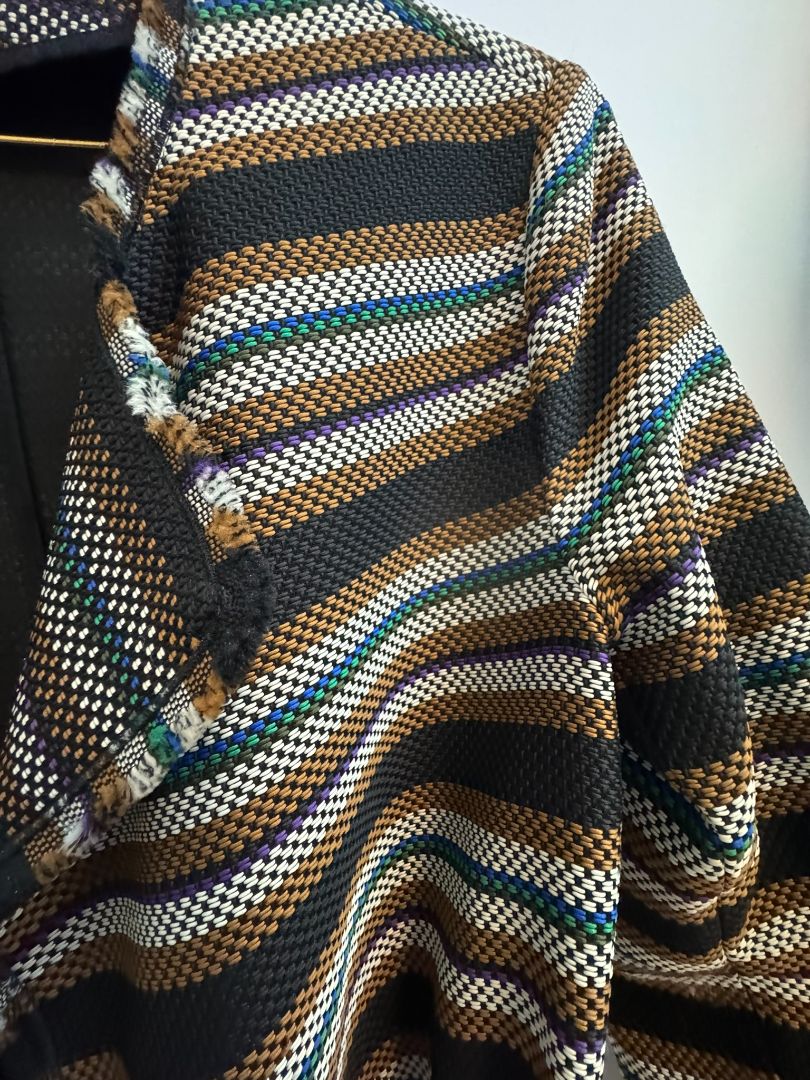 brown and gray and black Dorothee Schumaccer wrap coat, XL