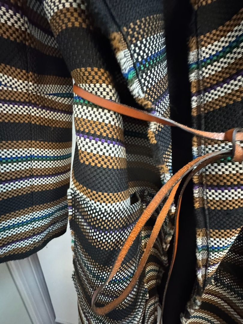 brown and gray and black Dorothee Schumaccer wrap coat, XL