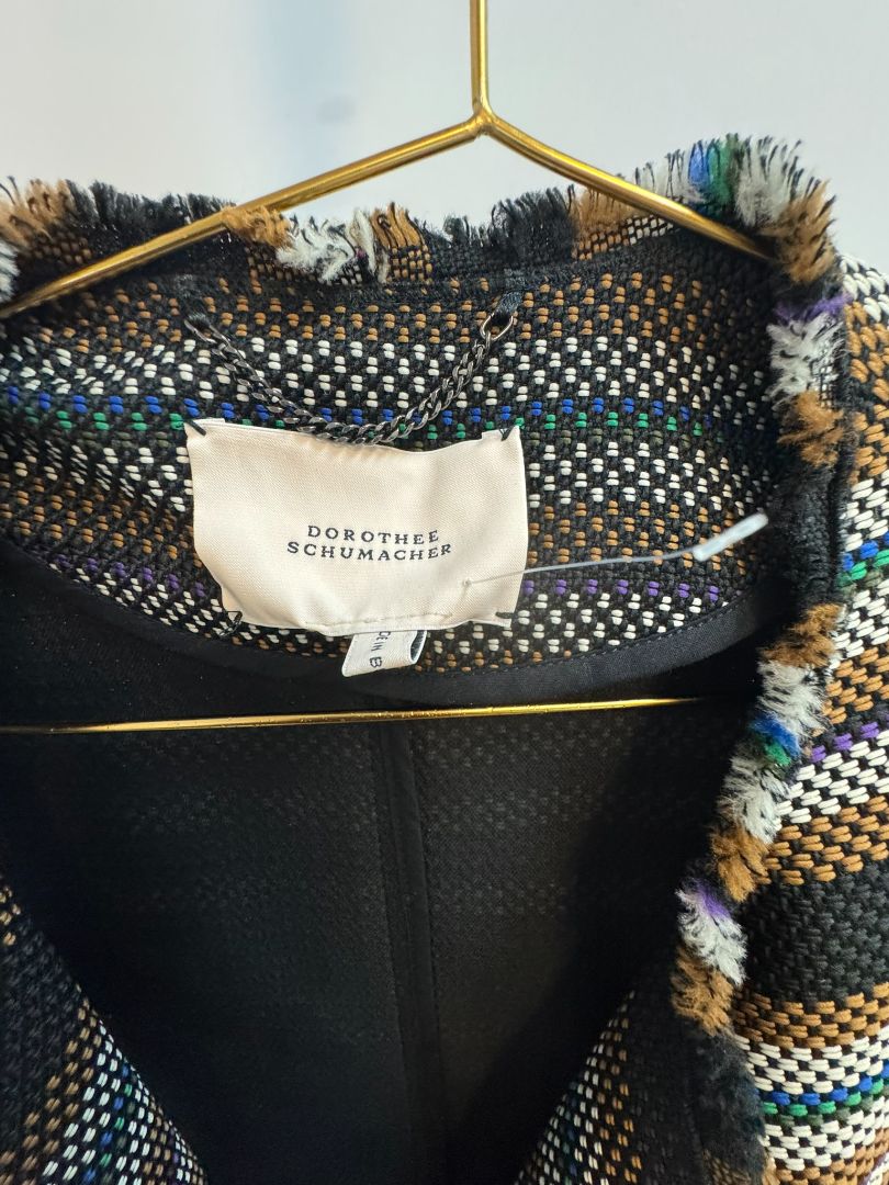 brown and gray and black Dorothee Schumaccer wrap coat, XL