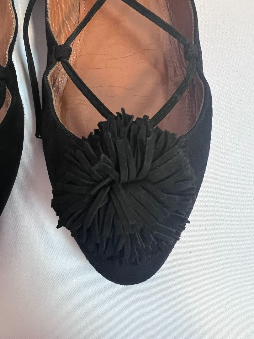 black Aquazzura flats, 38.5 EU