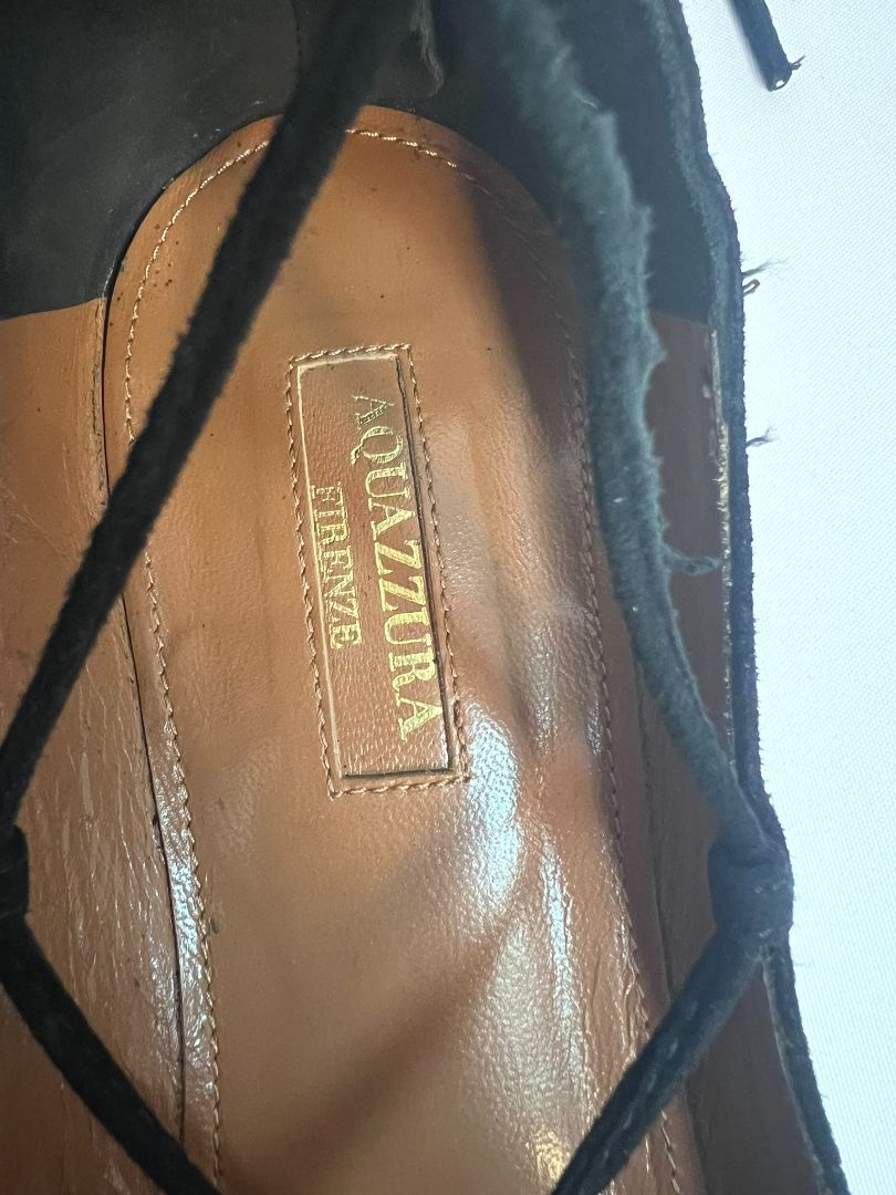 black Aquazzura flats, 38.5 EU