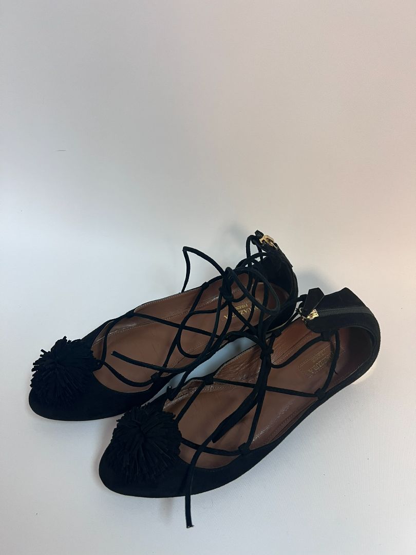 black Aquazzura flats, 38.5 EU