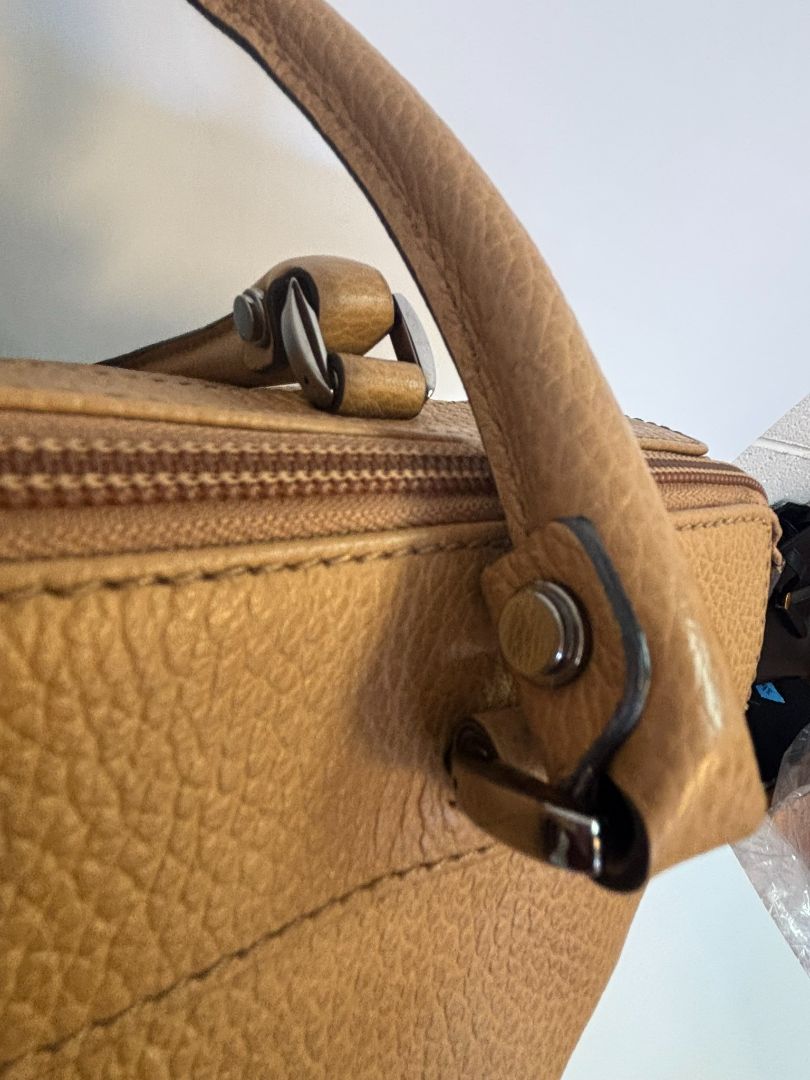 tan Gucci hobo bag, 16 x 10x 5 approx handle 9 inches